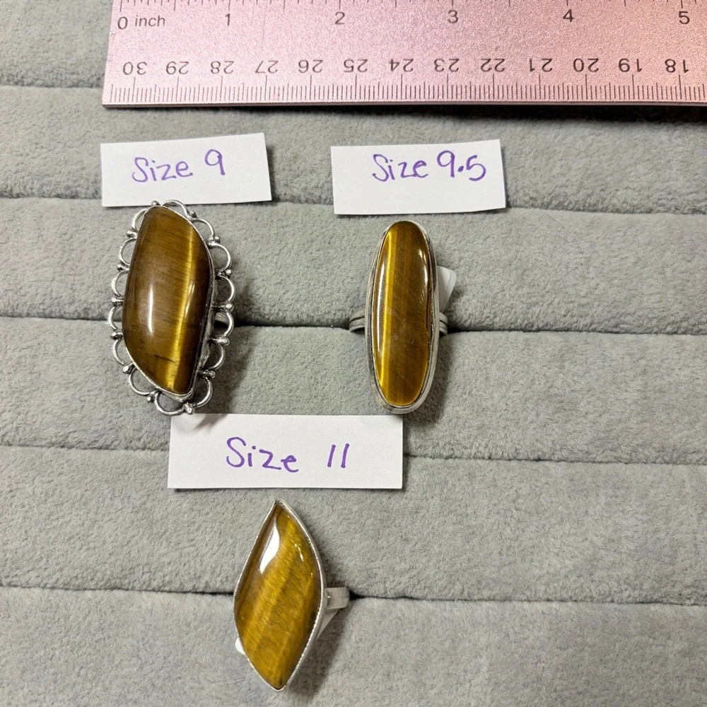 Tiger's Eye Ring with Silver Band